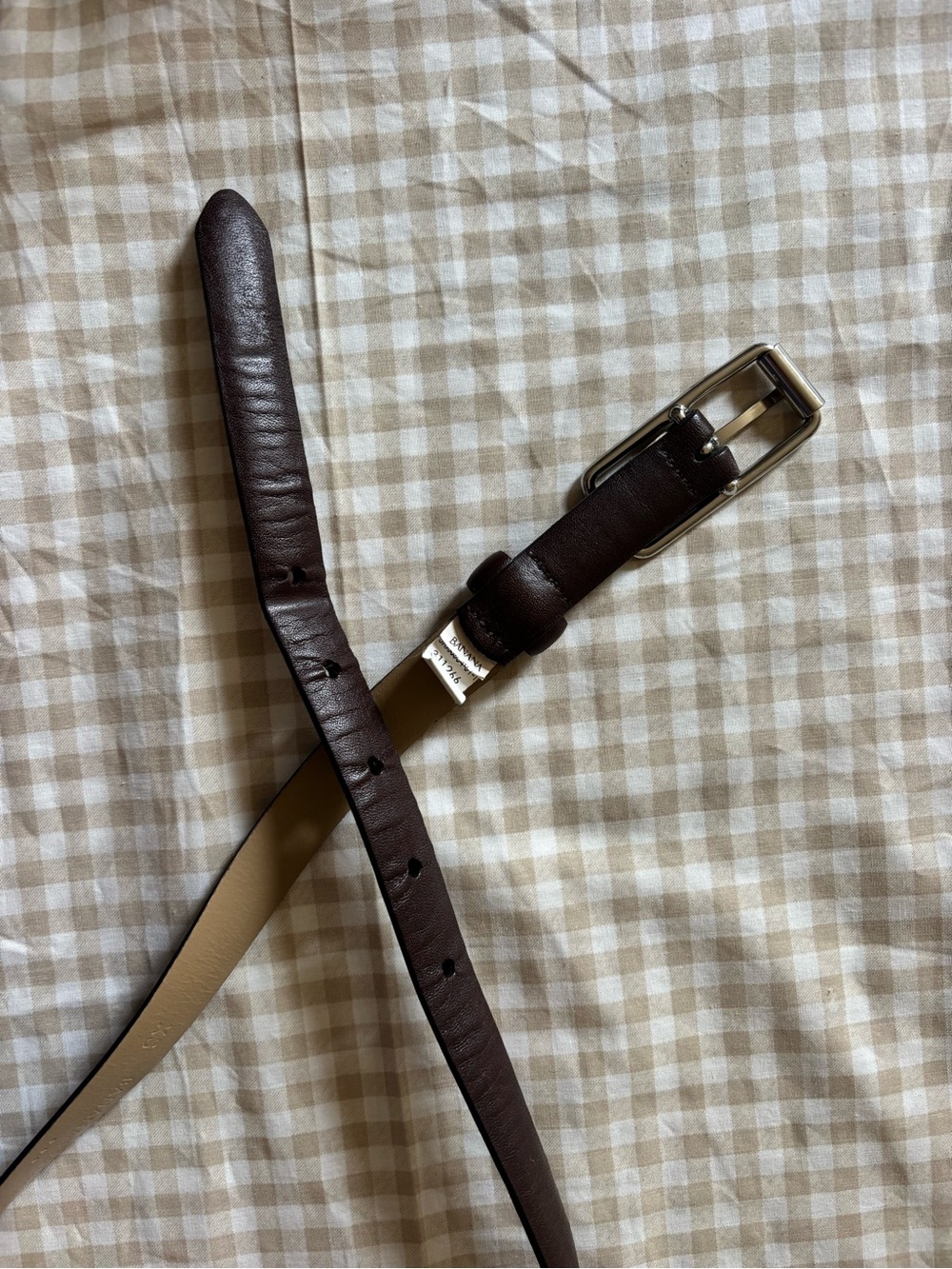 Banana Republic Dark Brown Leather Belt with Silver Buckle